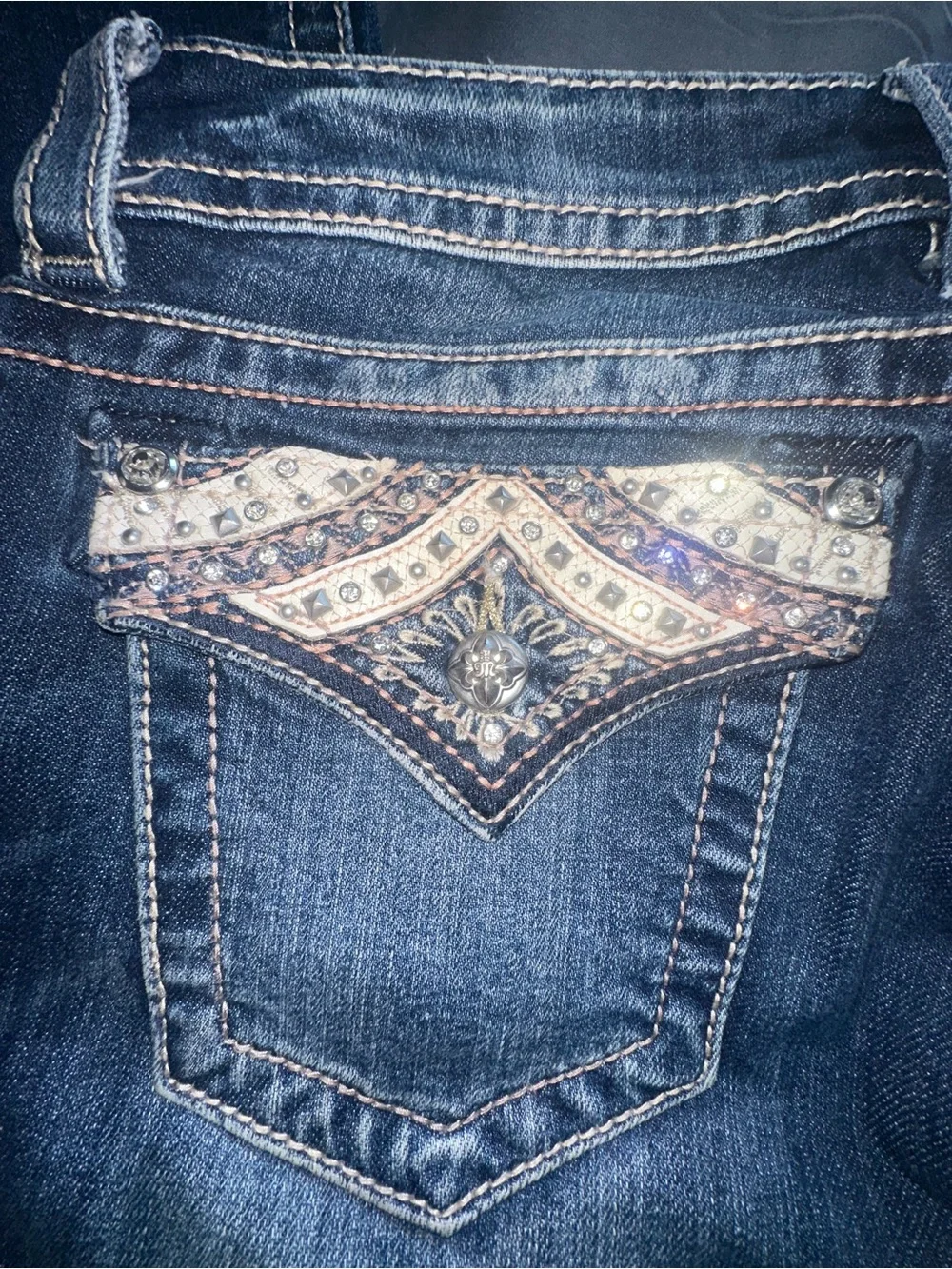 Miss Me Western Rodeo Cowgirl Denim Rhinestone Bootcut Jeans!